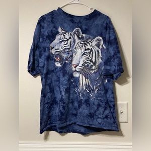 1999 Habitat "White Tigers" Tie-Dye Graphic T-Shirt size XL